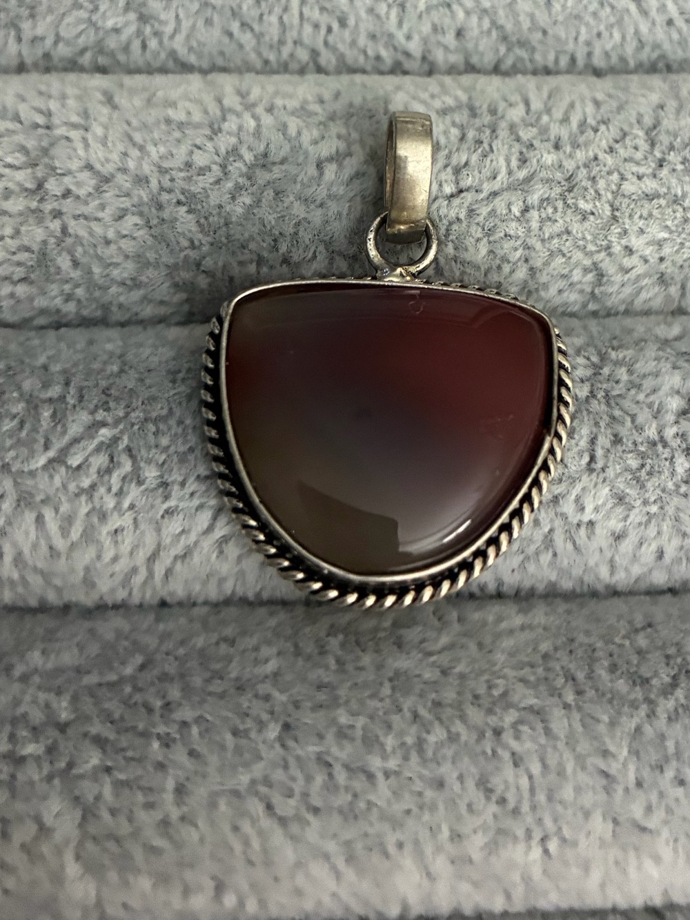 Sterling Silver Red-Brown Agate Pendant